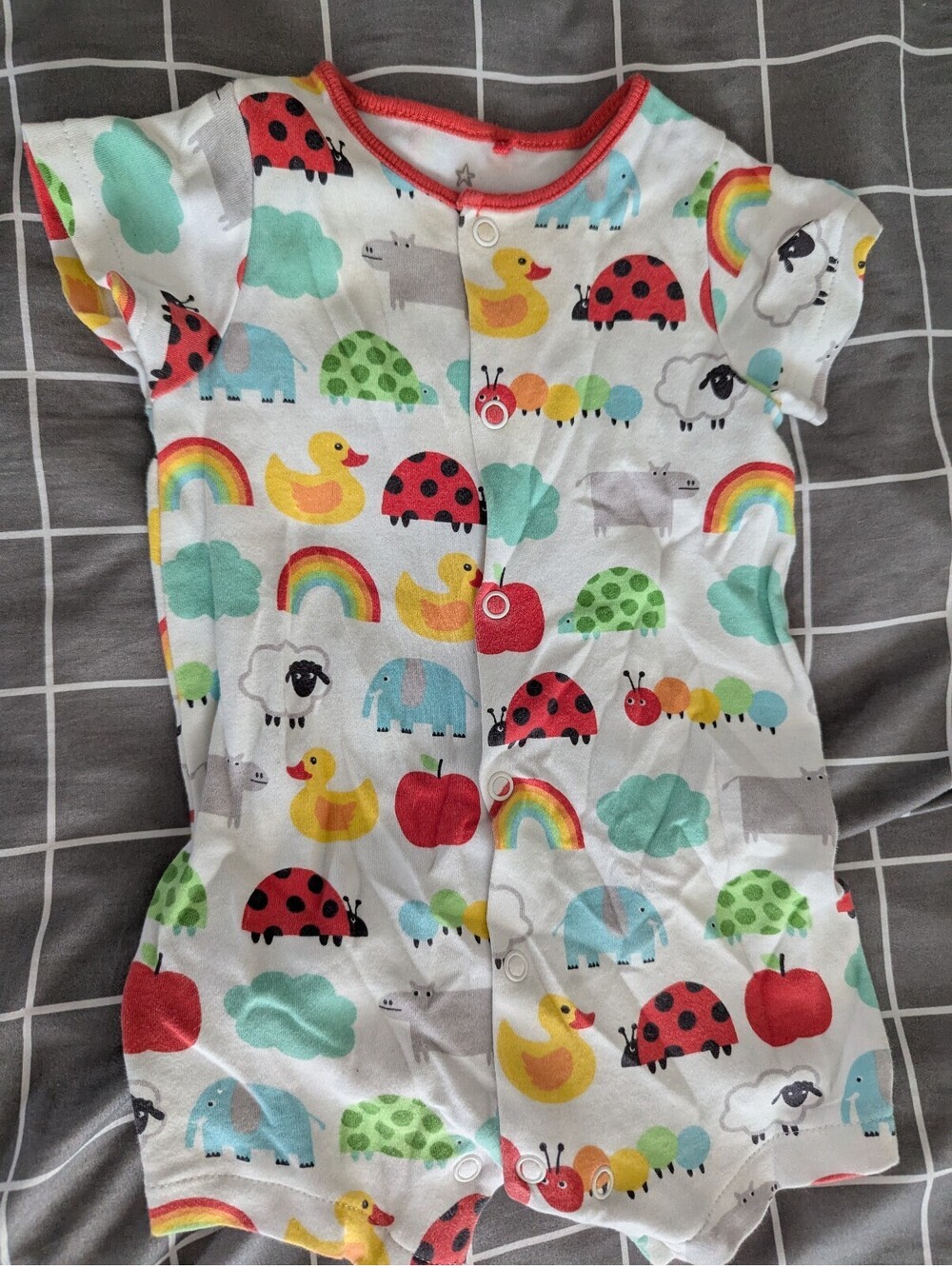 Next rainbow ladybug duck romper